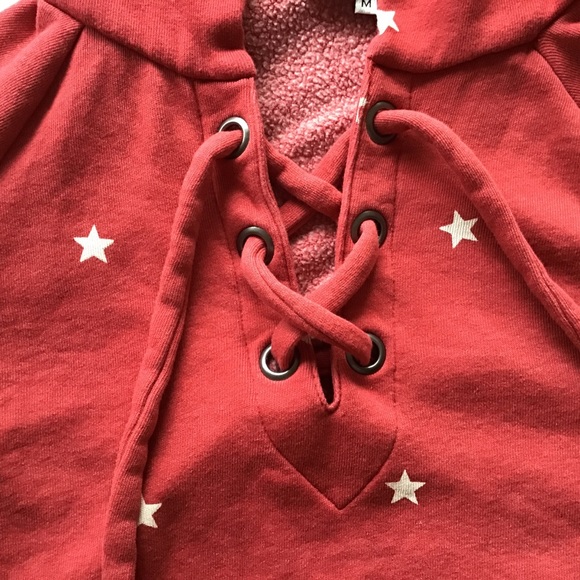 WILDFOX FOOTBALL STAR HUTTON HOODIE IN RED SIZE MEDIUM - Picture 10 of 15